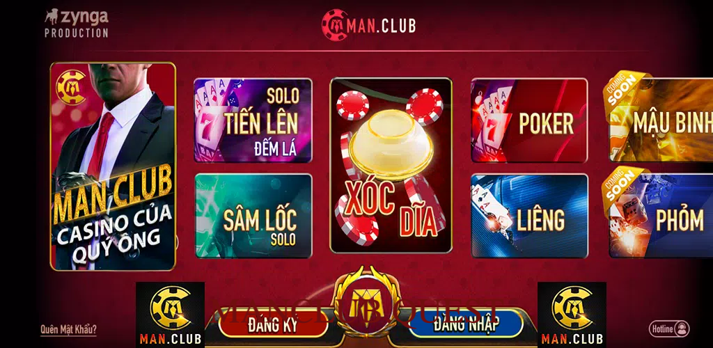 Cổng game ManClub chính thống có giao diện vô cùng dễ nhìn