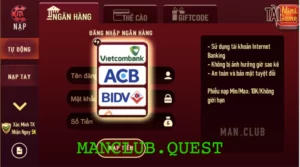 Phương thức nạp tiền Man Club